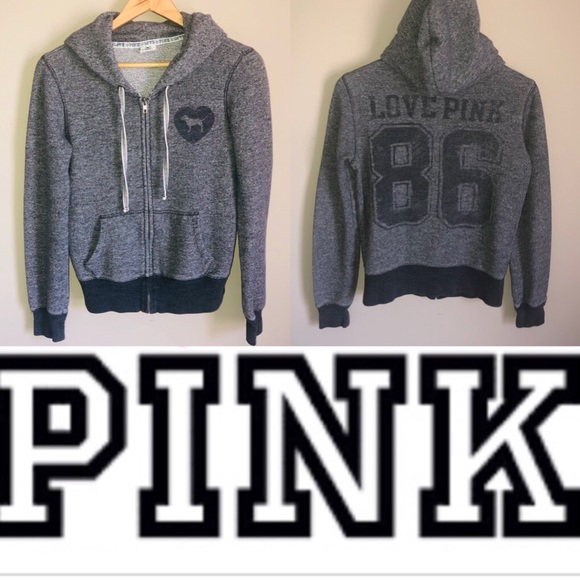 PINK Victoria's Secret Tops - Victoria Secret VS Love Pink Hooded Sweatshirt M